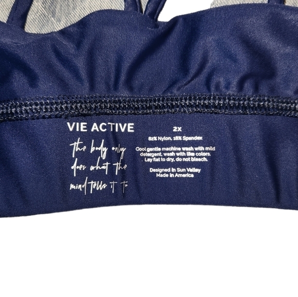 Vie Active Sports Bra Navy Blue 2X - Picture 3 of 6